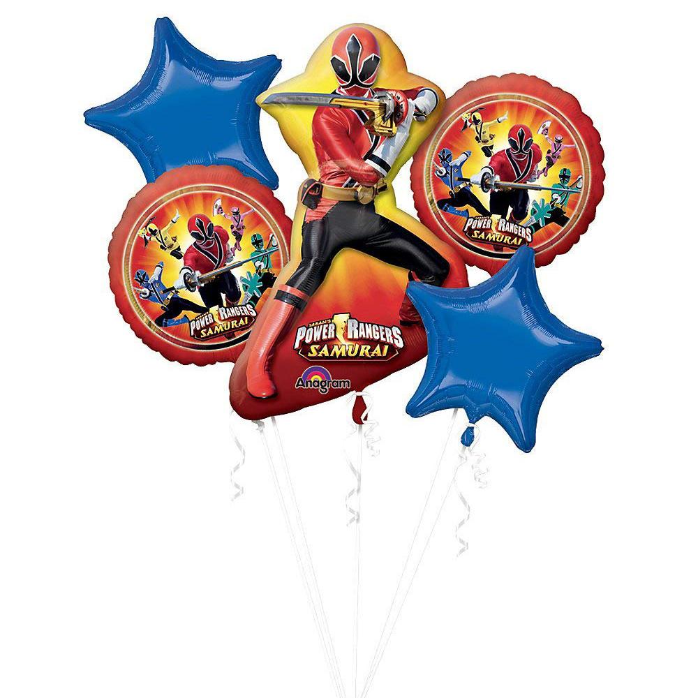 Power Rangers Samurai Balloon Bouquet 5pcs Balloons & Streamers - Party Centre - Party Centre