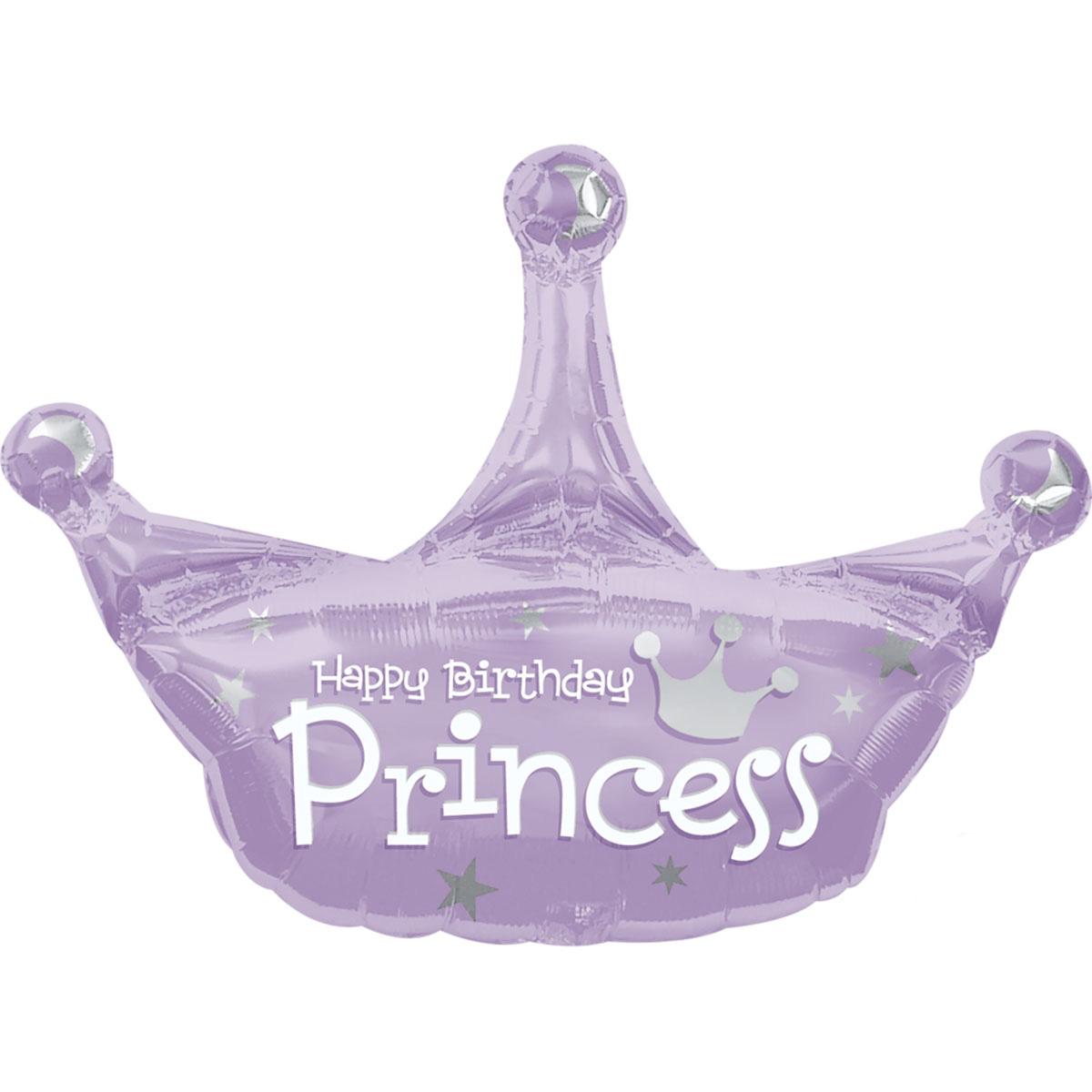 Birthday Princess Crown Foil Balloon 25 x 34in Balloons & Streamers - Party Centre - Party Centre