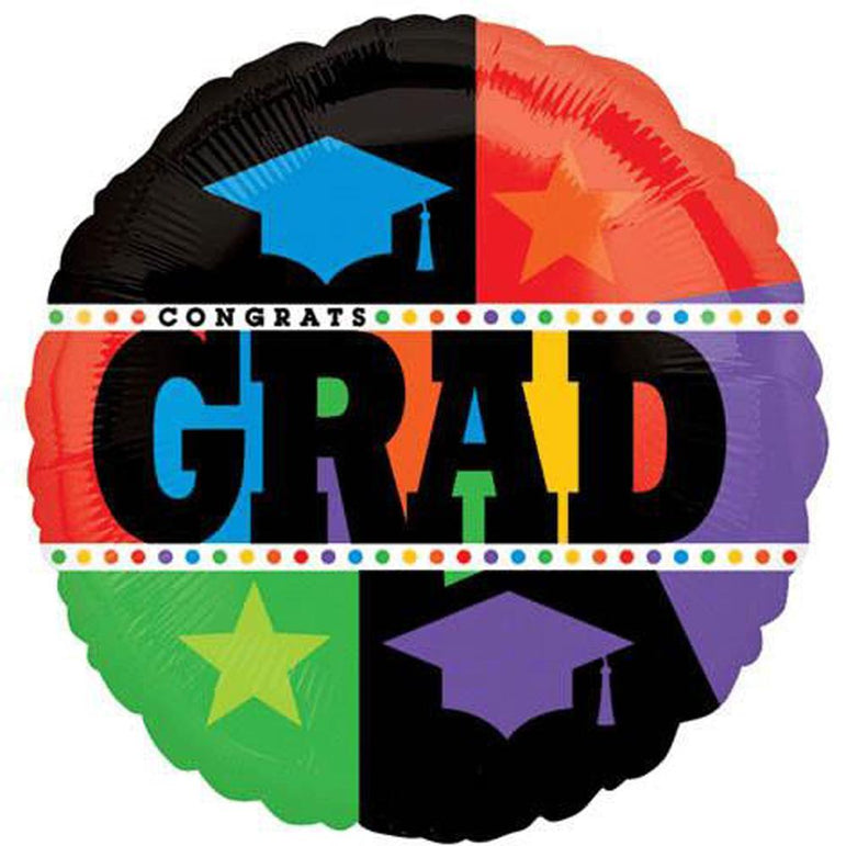 Bright Graduation Foil Balloon 18in Balloons & Streamers - Party Centre