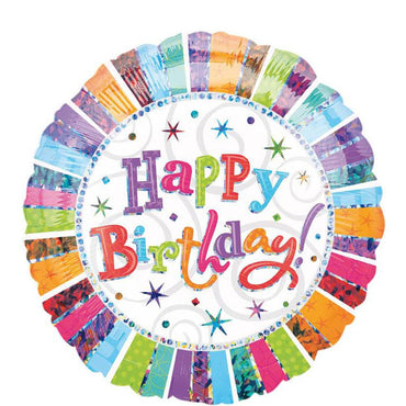Radiant Birthday Holographic Balloon 18in Balloons & Streamers - Party Centre - Party Centre