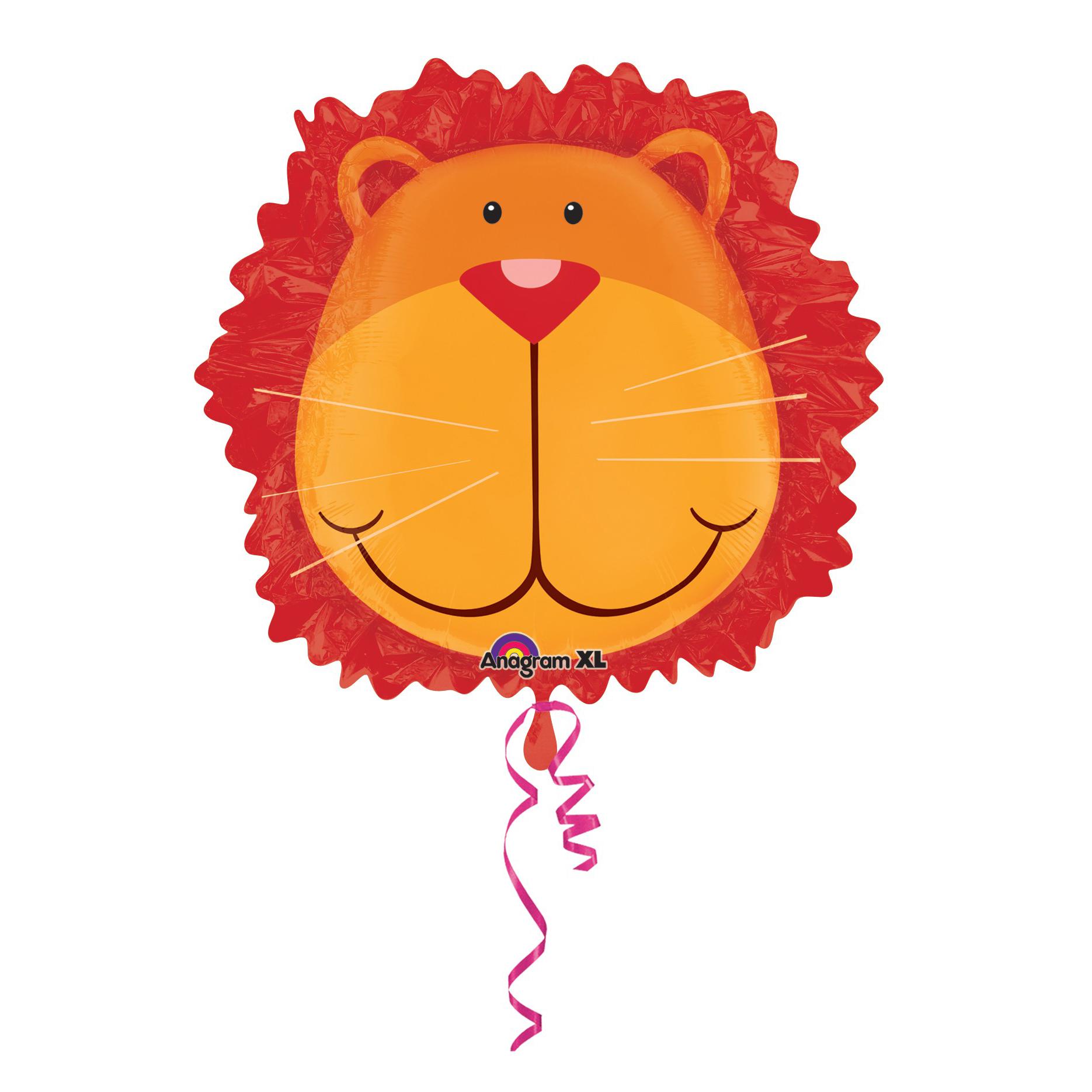Jungle Animals Lion Head Foil Balloon 24in Balloons & Streamers - Party Centre - Party Centre