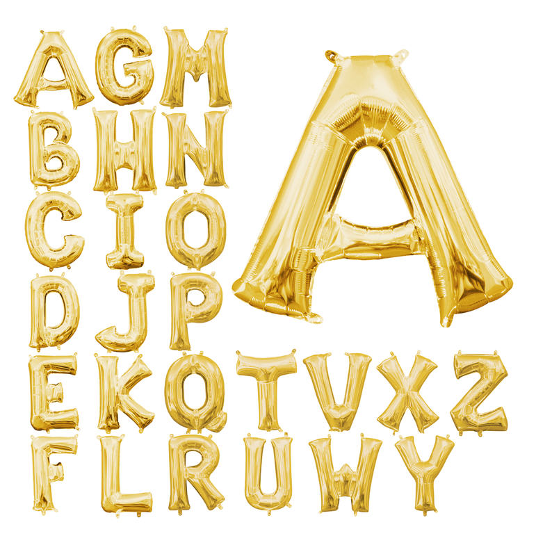 Gold Letter Mini Shape Foil Balloons 16in