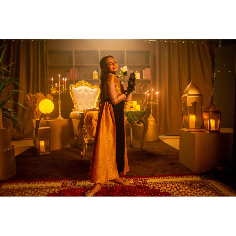 زي تنكري بريستيج باللون الذهبي على شكل شخصية أميرة ديزني بيل