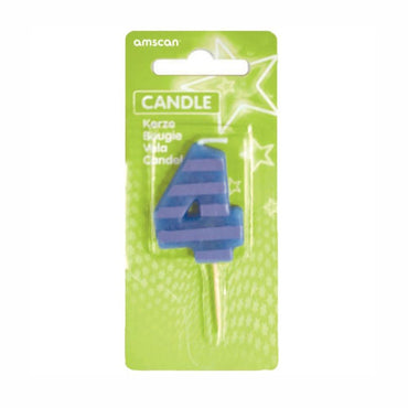 Number 4 Stripes Candle Party Accessories - Party Centre - Party Centre
