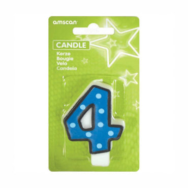 Number 4 Dots With Black Border Candle Party Accessories - Party Centre - Party Centre