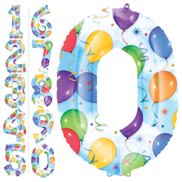 Number Balloons & Streamers SuperShape Foil Balloons - Party Centre