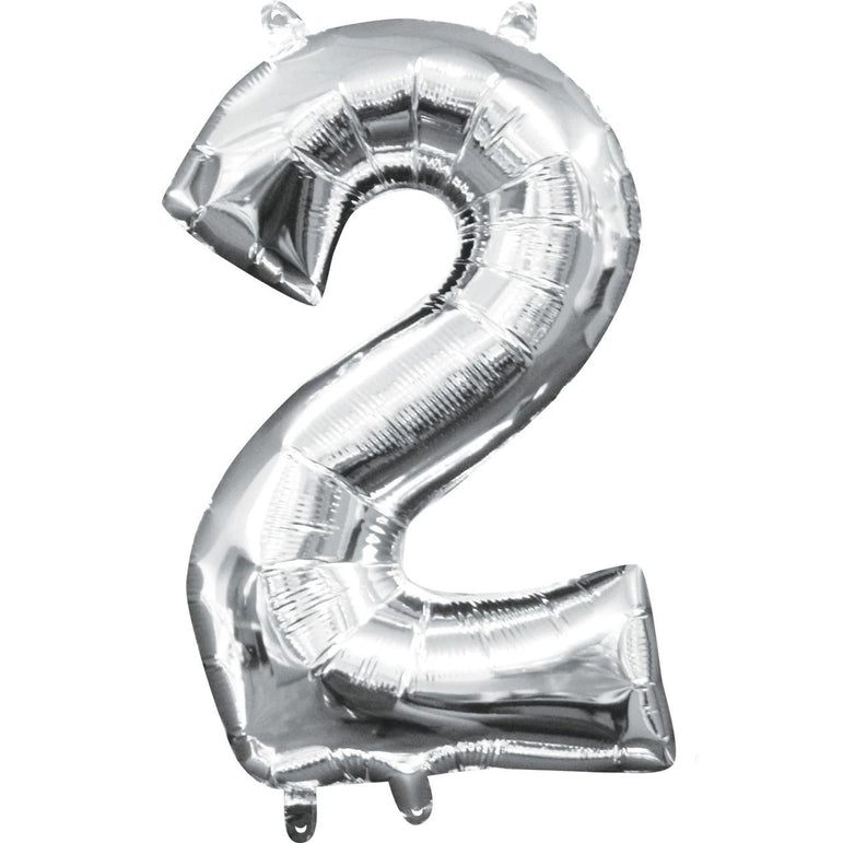 Silver Number SuperShape Foil Balloons