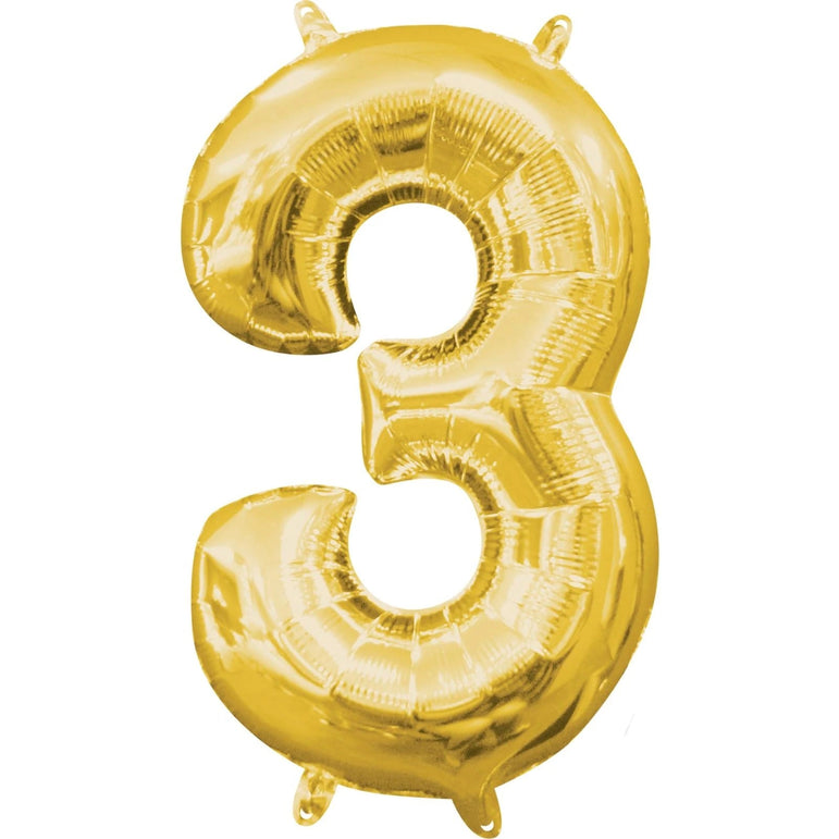 Gold Number Mini shape Foil Balloons