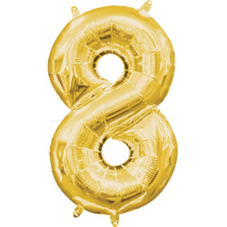 Gold Number Mini shape Foil Balloons