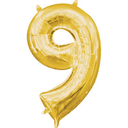 Gold Number Mini shape Foil Balloons
