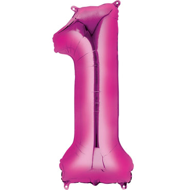 Pink Number SuperShape Foil Balloons - Party Centre
