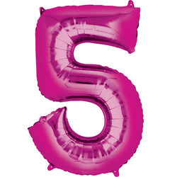 Pink Number SuperShape Foil Balloons