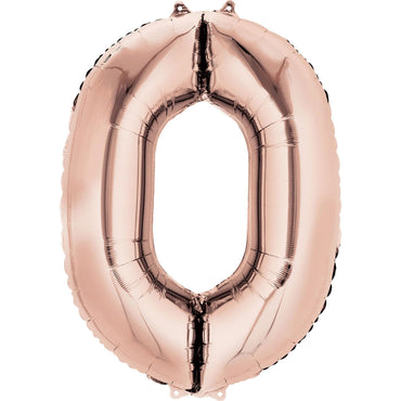 Rose Gold Number Mini shape Foil Balloons - Party Centre