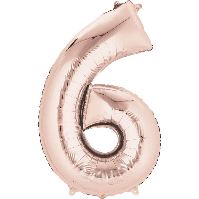 Rose Gold Number SuperShape Foil Balloons