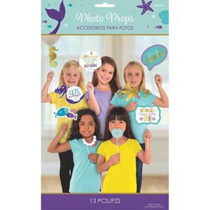 Mermaid Wishes Photo Props Kit 13pcs Party Accessories - Party Centre