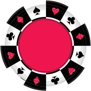 Place Your Bets Round Plates 7in, 8pcs Printed Tableware - Party Centre