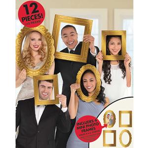 Gold Photo Booth Frame Props 12pcs Party Accessories - Party Centre - Party Centre