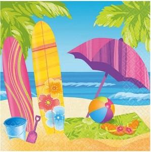 Surfs Up Lunch Tissues 16pcs Printed Tableware - Party Centre
