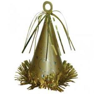 Gold Party Hat Balloon Weight 6oz Balloons & Streamers - Party Centre - Party Centre