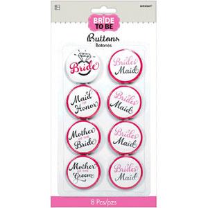Elegant Bride Buttons 8pcs Party Accessories - Party Centre - Party Centre