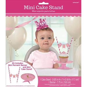 1st Birthday Girl Mini Cake Stand Kit Party Accessories - Party Centre - Party Centre