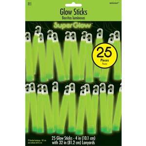 Green Glow Sticks Mega Pack 4in, 25pcs Party Accessories - Party Centre - Party Centre