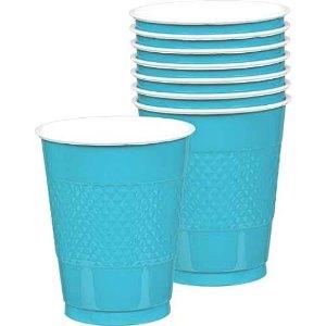 Caribbean Plastic Cups 12oz, 20pcs Solid Tableware - Party Centre - Party Centre