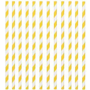 Yellow Paper Straws 24pcs Candy Buffet - Party Centre - Party Centre