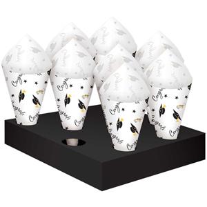 Congrats Grad Snack Cones With Tray 42pcs Candy Buffet - Party Centre