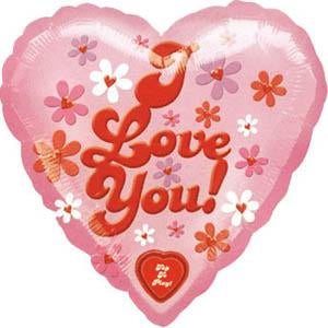I Love You Singing Balloon 36in Balloons & Streamers - Party Centre - Party Centre