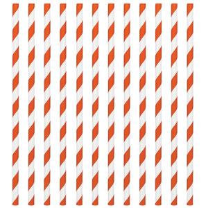 Orange Paper Straws 24pcs Candy Buffet - Party Centre - Party Centre
