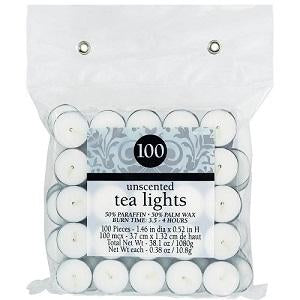 Tealites - Unscented Candles 100pcs Party Accessories - Party Centre