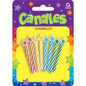 Assorted Spiral Candles With Stars 2 1/2in, 8pcs Party Accessories - Party Centre - Party Centre