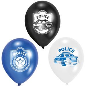 Police Latex Balloons 6pcs Balloons & Streamers - Party Centre - Party Centre
