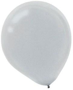 Silver Pearlized Latex Balloons 12in, 100pcs Balloons & Streamers - Party Centre - Party Centre