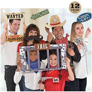 Western Jumbo Photo Prop Kit 12pcs Party Accessories - Party Centre - Party Centre