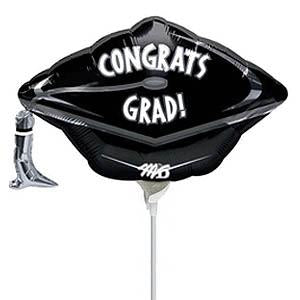 Congrats Grad Cap Black Junior Shape Balloon 18in Balloons & Streamers - Party Centre - Party Centre