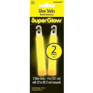Yellow Glow Sticks 4in, 2pcs Party Accessories - Party Centre - Party Centre