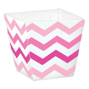Pink Paper Mini Chevron Snack Treat Cups 36pcs Candy Buffet - Party Centre