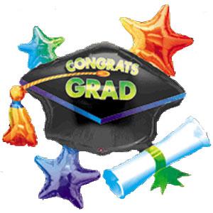 Graduation Cluster SuperShape Balloon 31 x 29in Balloons & Streamers - Party Centre - Party Centre