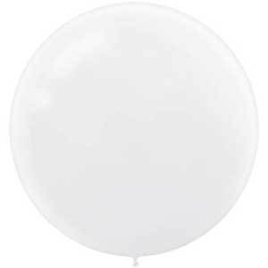 White Latex Balloons 24in, 4pcs Balloons & Streamers - Party Centre - Party Centre