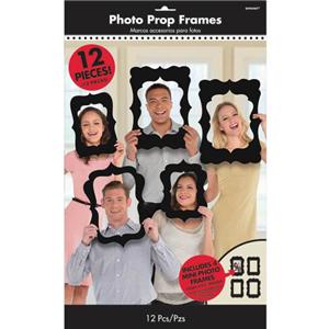Black Photo Booth Frame Props 12pcs Party Accessories - Party Centre - Party Centre