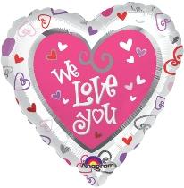 Simply Said We Love You Foil Balloon 18in Balloons & Streamers - Party Centre - Party Centre