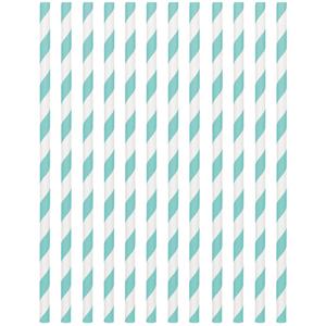 Robins Blue Egg Paper Straws 24pcs Candy Buffet - Party Centre - Party Centre