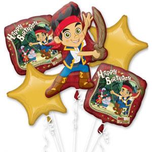 Jake & the Neverland Pirates Balloon Bouquet 5pcs Balloons & Streamers - Party Centre - Party Centre