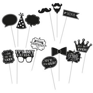 Chalkboard Birthday Photo Props 13pcs Party Accessories - Party Centre - Party Centre