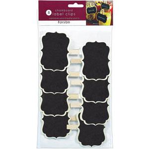 Chalkboard Labels Clip On Wood 3.25in,  8pcs Party Accessories - Party Centre - Party Centre