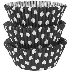 Black Dots Cupcake Cases 50mm, 75pcs Party Accessories - Party Centre
